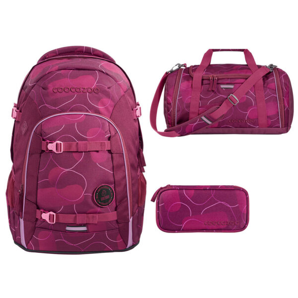 coocazoo JOKER Schulrucksack-Set 3tlg Berry Bubbles