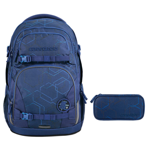 coocazoo PORTER Schulrucksack-Set 2tlg Blue Motion