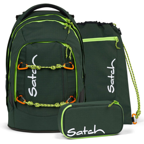 Satch Pack Schulrucksack-Set 3tlg Green Explorer