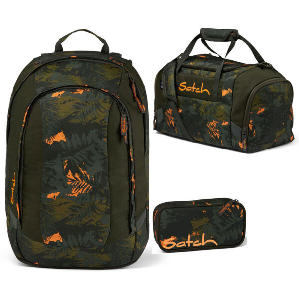 Satch Air Schulrucksack-Set 3tlg Jurassic Jungle