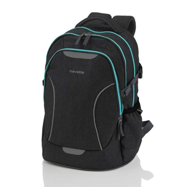 Travelite Basics Schulrucksack Anthrazit-Neontürkis