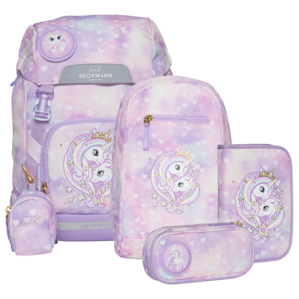 Beckmann Classic 22L Schulrucksack-Set 6tlg Unicorn Princess Pur