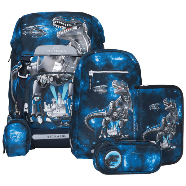 Beckmann Classic 22L Schulrucksack-Set 6tlg Tech Rex