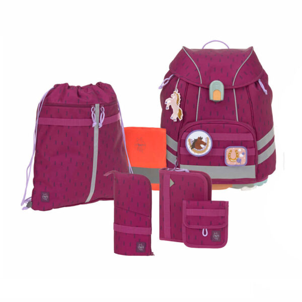 LÄSSIG Flexy Unique Schulranzen-Set 7tlg Speckles Berry