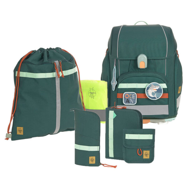 LÄSSIG Boxy Unique Schulranzen-Set 7tlg Dark Green