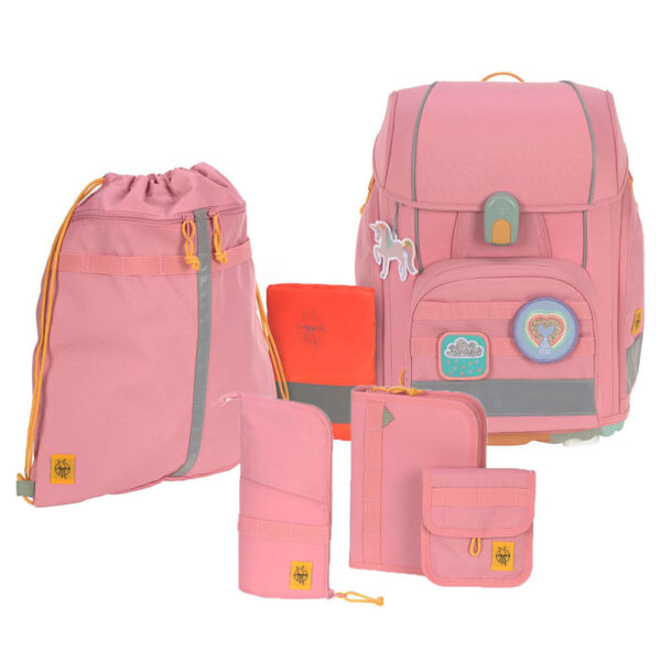 LÄSSIG Boxy Unique Schulranzen-Set 7tlg Pink