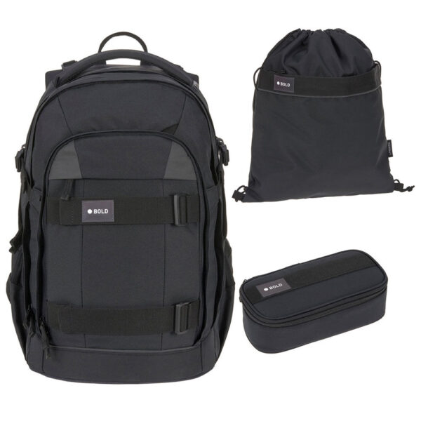 Bold Origin Schulrucksack-Set 3tlg Black