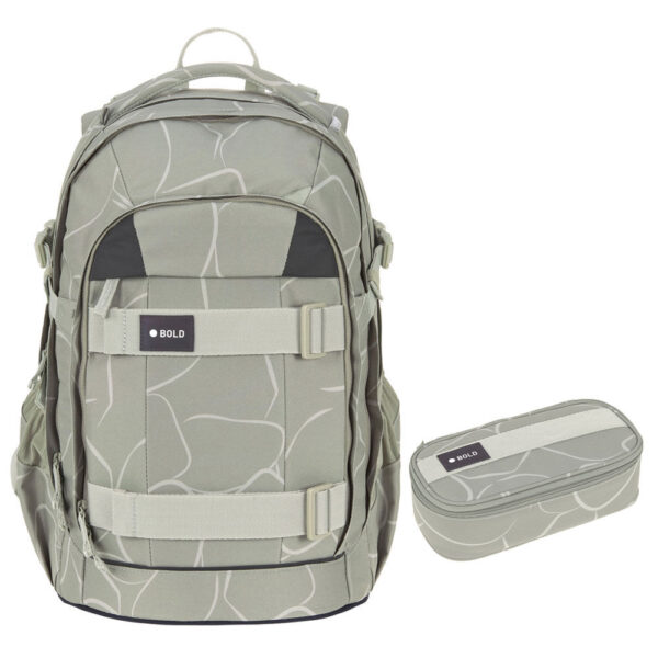 Bold Origin Schulrucksack-Set 2tlg Curve Sage