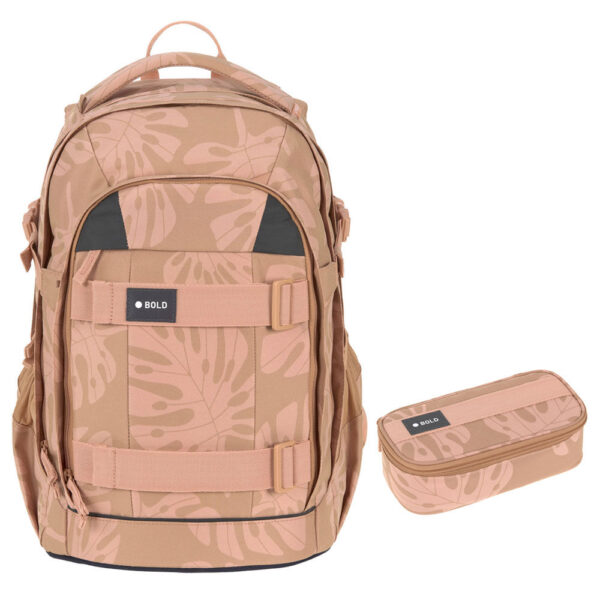 Bold Origin Schulrucksack-Set 2tlg Leaves Caramel