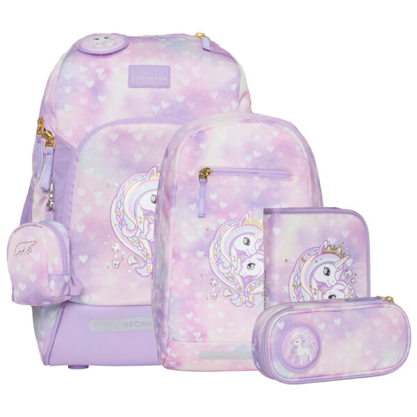 Beckmann Active Air FLX Schulrucksack-Set 6tlg Unicorn Princess Pur