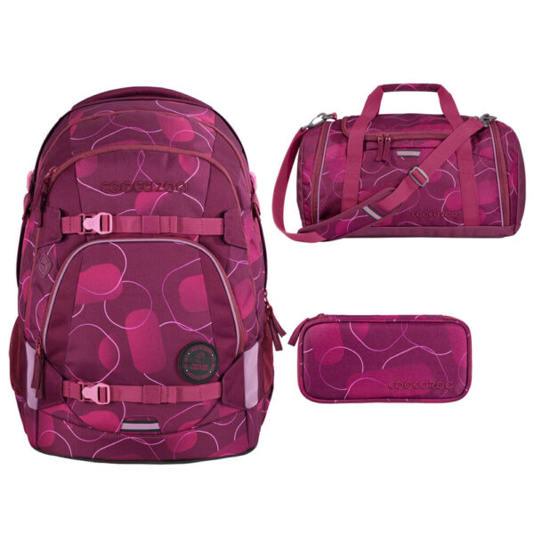 coocazoo MATE Schulrucksack-Set 3tlg Berry Bubbles