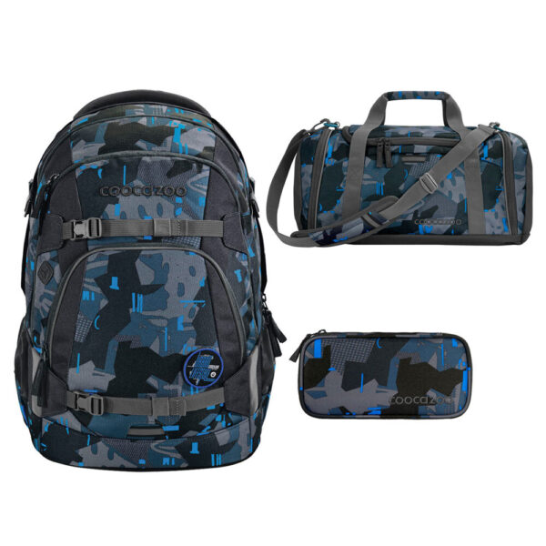 coocazoo MATE Schulrucksack-Set 3tlg Blue Craft