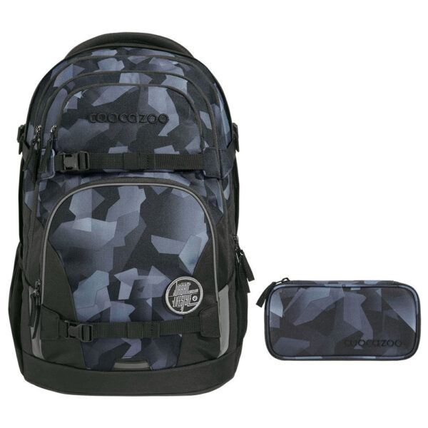 coocazoo PORTER Schulrucksack-Set 2tlg Grey Rocks