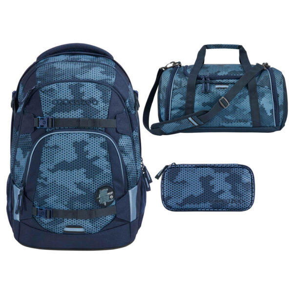 coocazoo MATE Schulrucksack-Set 3tlg Geometric Sky