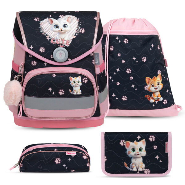 Belmil Compact Schulranzen-Set 4tlg Cute Kitten