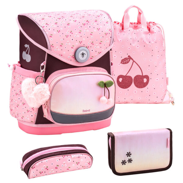 Belmil Premium Compact Plus Schulranzen-Set 5tlg Cherry Blossom