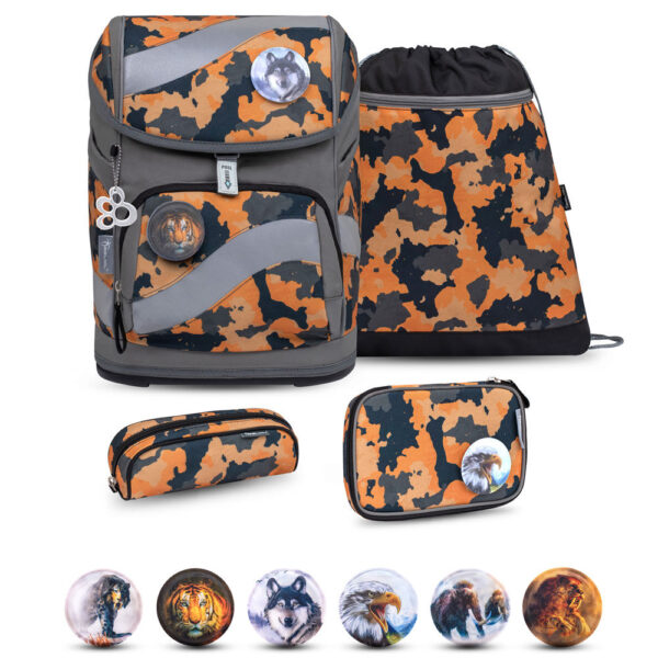 Belmil Smarty Schulranzen-Set 5tlg Orange Camouflage 20