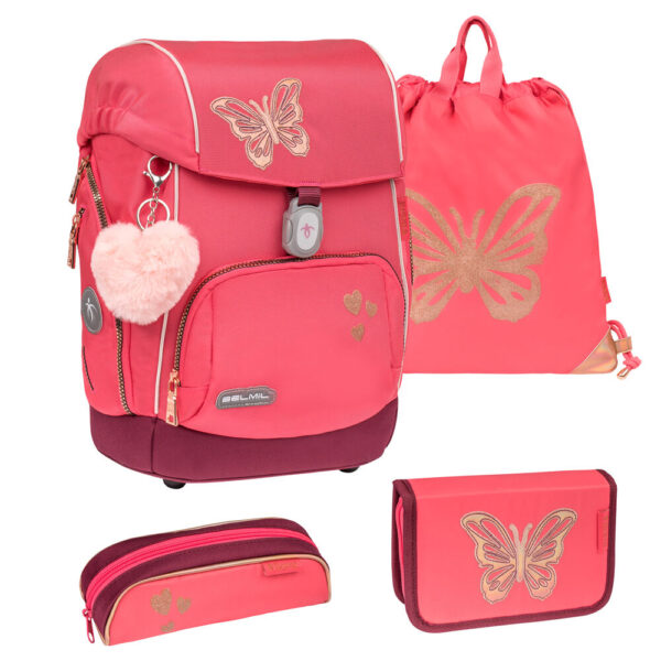 Belmil Premium Comfy Plus Schulranzen-Set 5tlg Coral