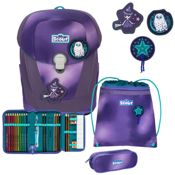 Scout Sunny II Schulranzen-Set 4tlg Purple Magic