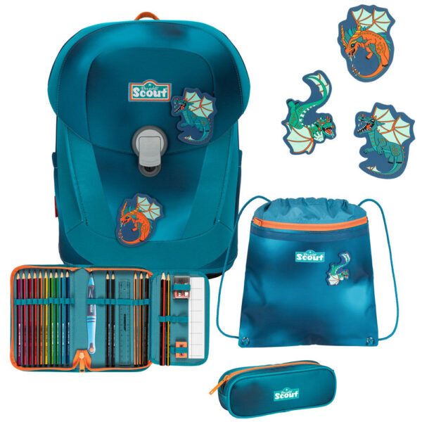 Scout Sunny II Schulranzen-Set 4tlg Seadragon