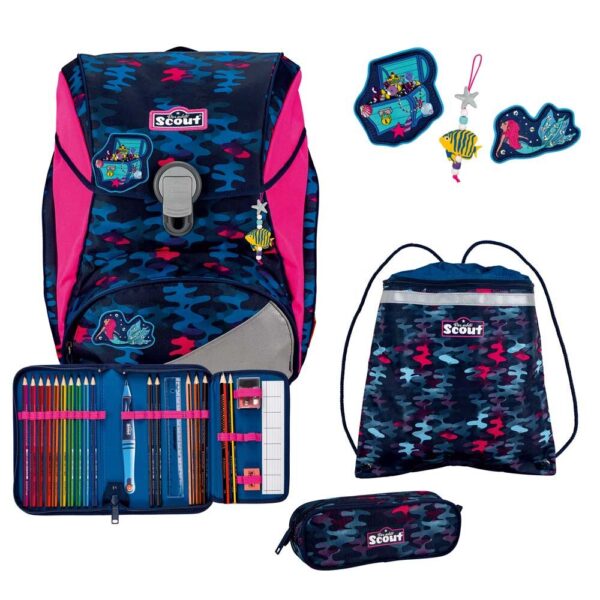 Scout Alpha Schulranzen-Set 4tlg Magic Sea