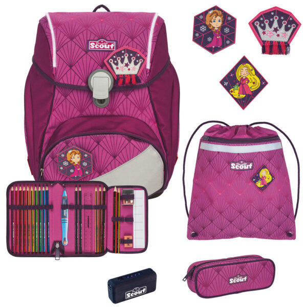 Scout Alpha Schulranzen-Set 4tlg Diamond Princess