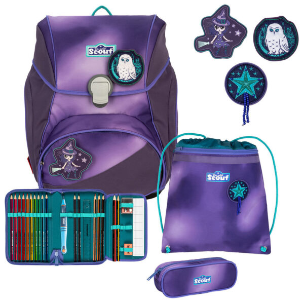 Scout Alpha Schulranzen-Set 4tlg Purple Magic