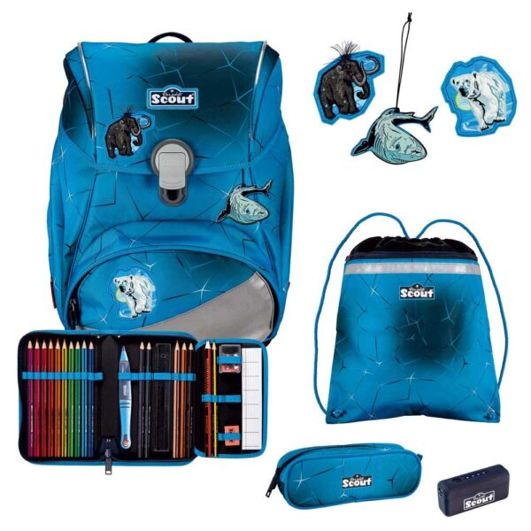 Scout Alpha Schulranzen-Set 4tlg Polar Blue