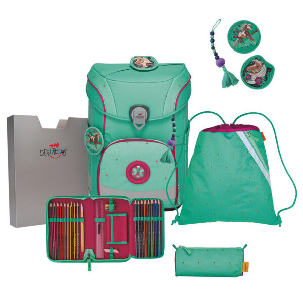 DerDieDas ErgoFlex Easy Schulranzen-Set 5tlg Peppermint Pony