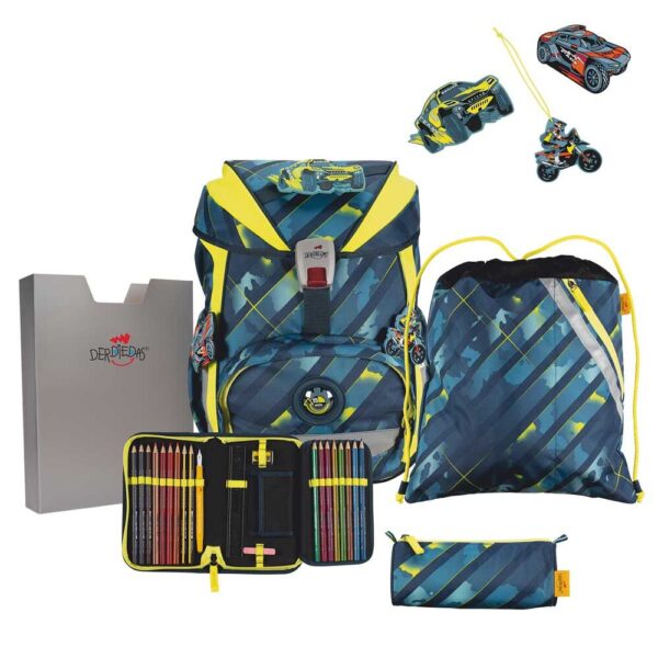 DerDieDas ErgoFlex Schulrucksack-Set 5tlg Speed Challenge