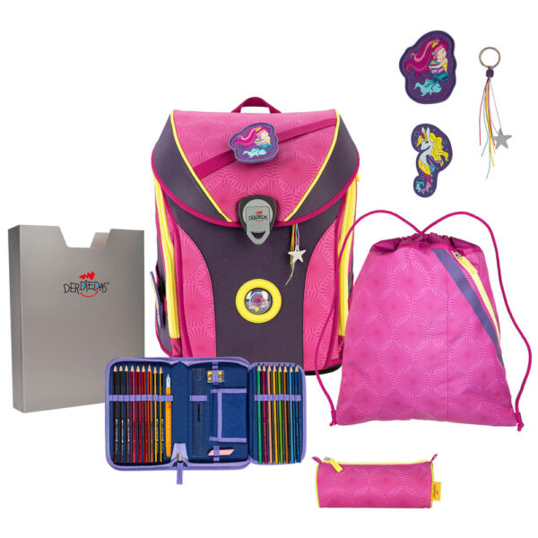 DerDieDas ErgoFlex Max Schulranzen-Set 5tlg Pink Mermaid