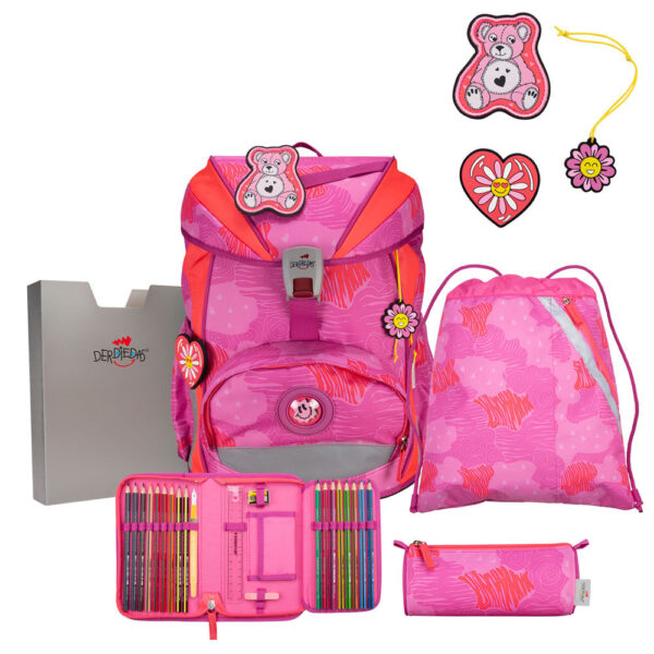 DerDieDas ErgoFlex Schulrucksack-Set 5tlg Roses