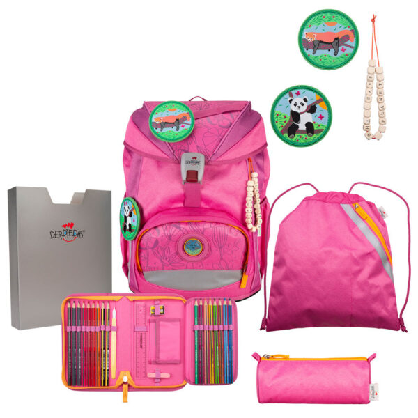 DerDieDas ErgoFlex Schulrucksack-Set 5tlg Pink Planet