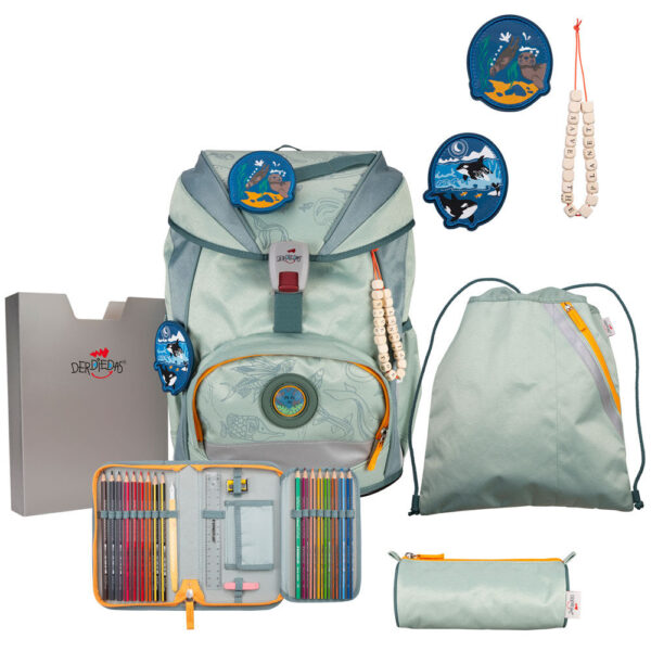 DerDieDas ErgoFlex Schulrucksack-Set 5tlg Grey Planet