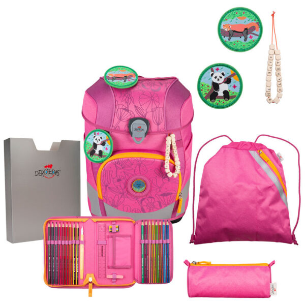 DerDieDas ErgoFlex Tiny Schulranzen-Set 5tlg Pink Planet