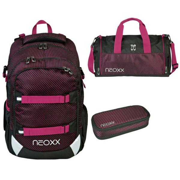 Neoxx Active Schulrucksack-Set 3tlg. Crazy in Mesh