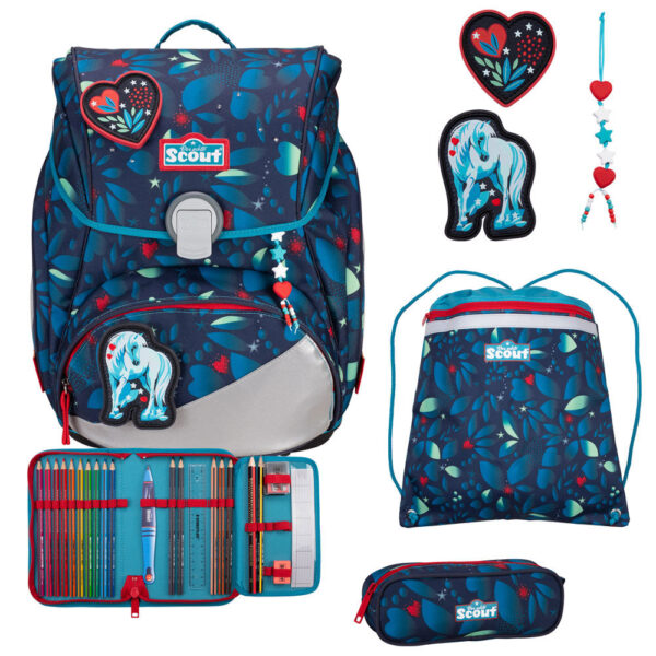 Scout Alpha Schulranzen-Set 4tlg White Unicorn