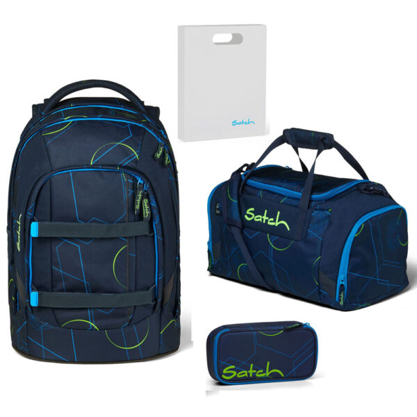 Satch Pack Schulrucksack-Set 4tlg Blue Tech