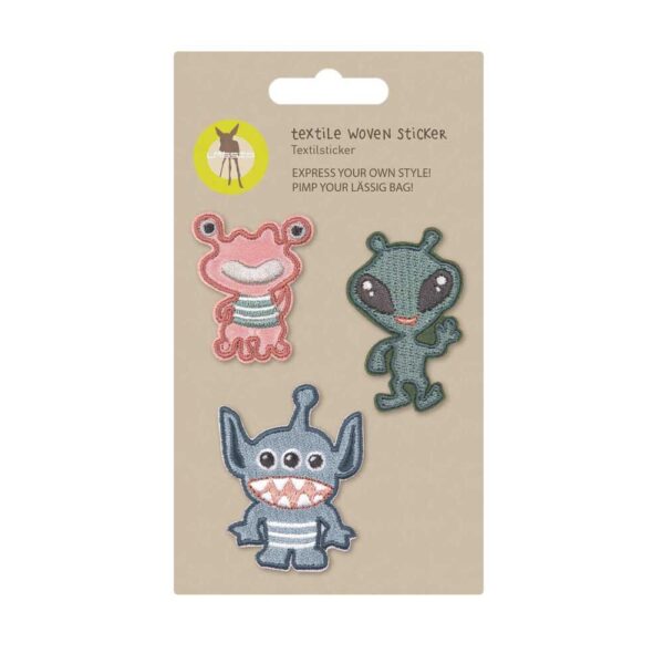 LÄSSIG Textil Sticker-Set 3tlg Monster