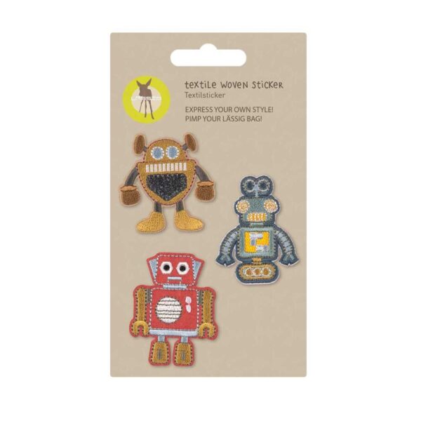 LÄSSIG Textil Sticker-Set 3tlg Robots