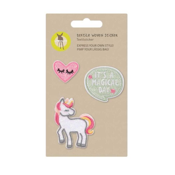 LÄSSIG Textil Sticker-Set 3tlg Unicorn