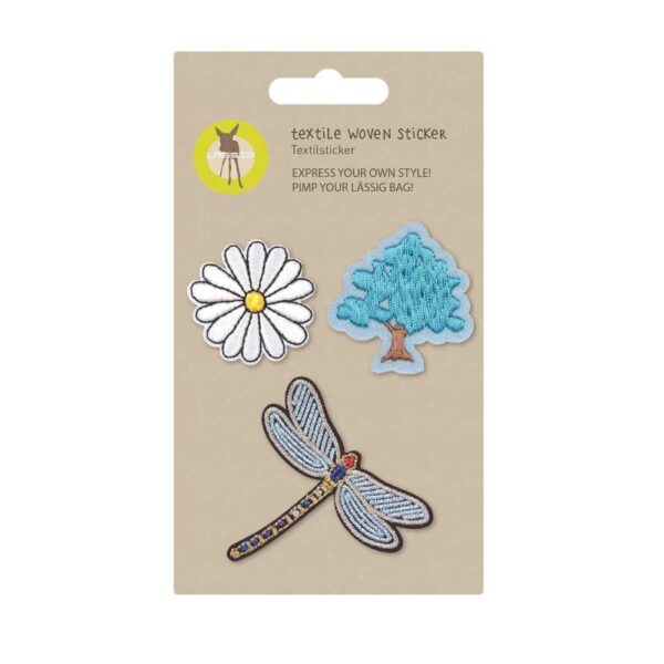 LÄSSIG Textil Sticker-Set 3tlg Nature