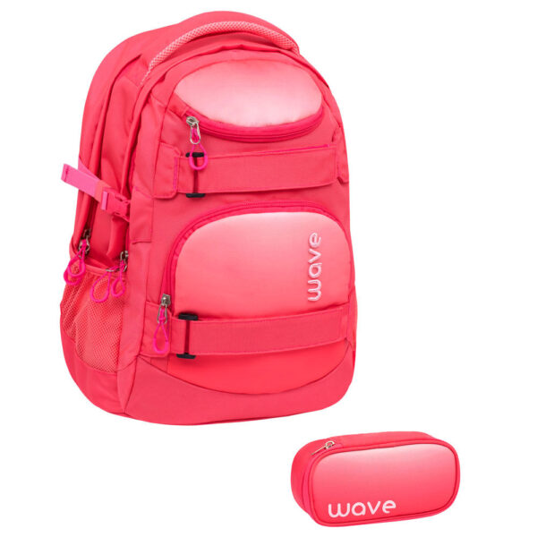 Wave Infinity Schulrucksack-Set 2tlg Ombre Coral Paradise