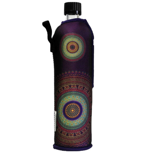 Doras Glasflasche mit Neoprenbezug 500 ml Mandala