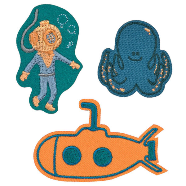 LÄSSIG Textil Sticker-Set 3tlg Deep Sea