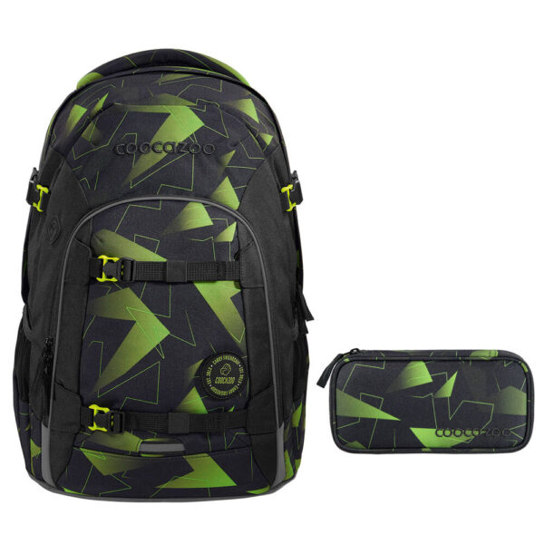 coocazoo JOKER Schulrucksack-Set 2tlg Lime Flash