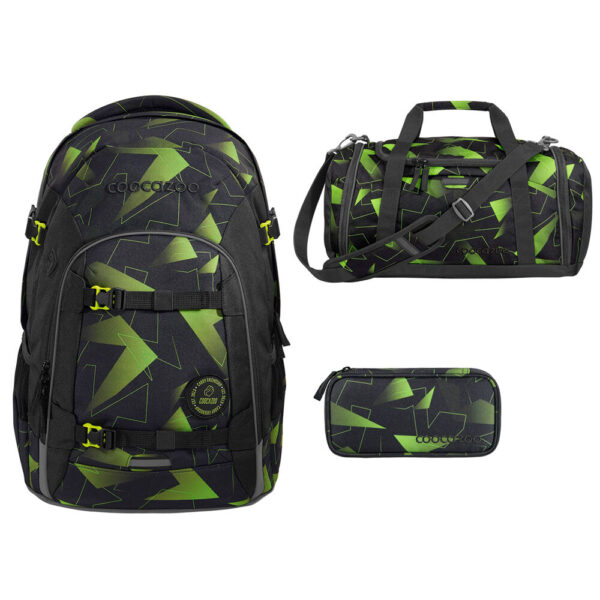 coocazoo JOKER Schulrucksack-Set 3tlg Lime Flash