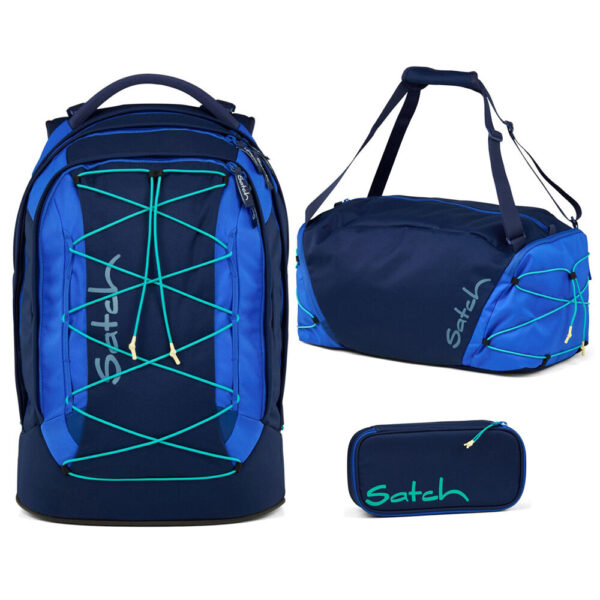 Satch Pack Schulrucksack-Set 3tlg Crossed Blue