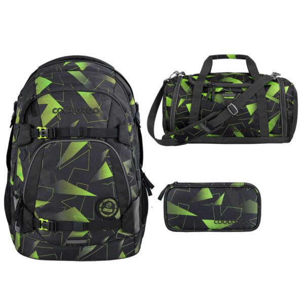 coocazoo MATE Schulrucksack-Set 3tlg Lime Flash