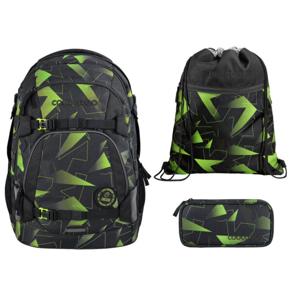 coocazoo MATE Schulrucksack-Set 3tlg mit TB Lime Flash